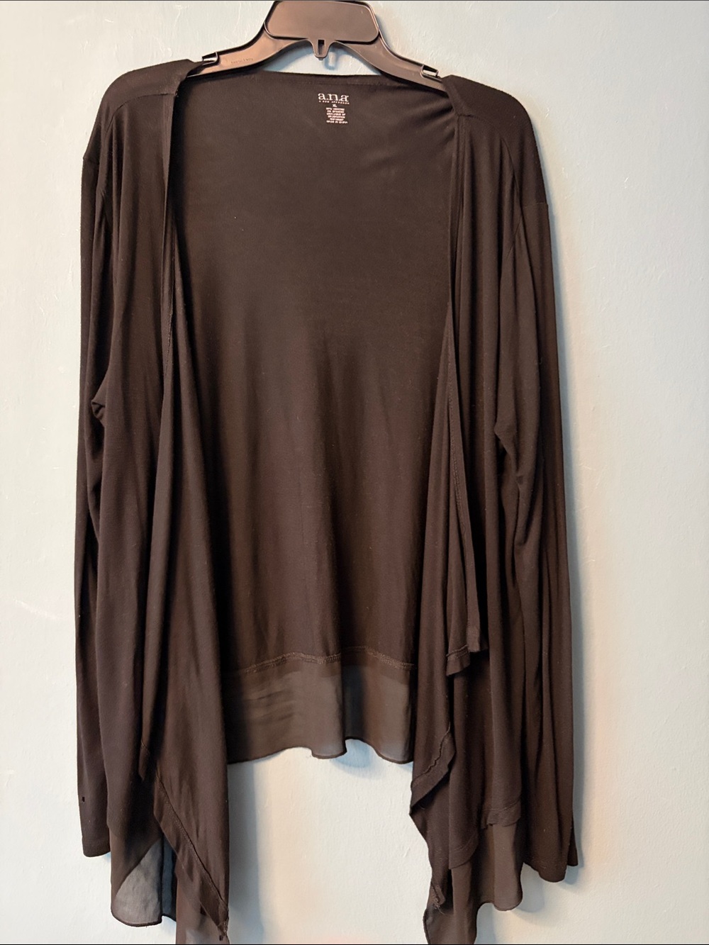 a.n.a Black Open-Front Lightweight Draped Cardigan